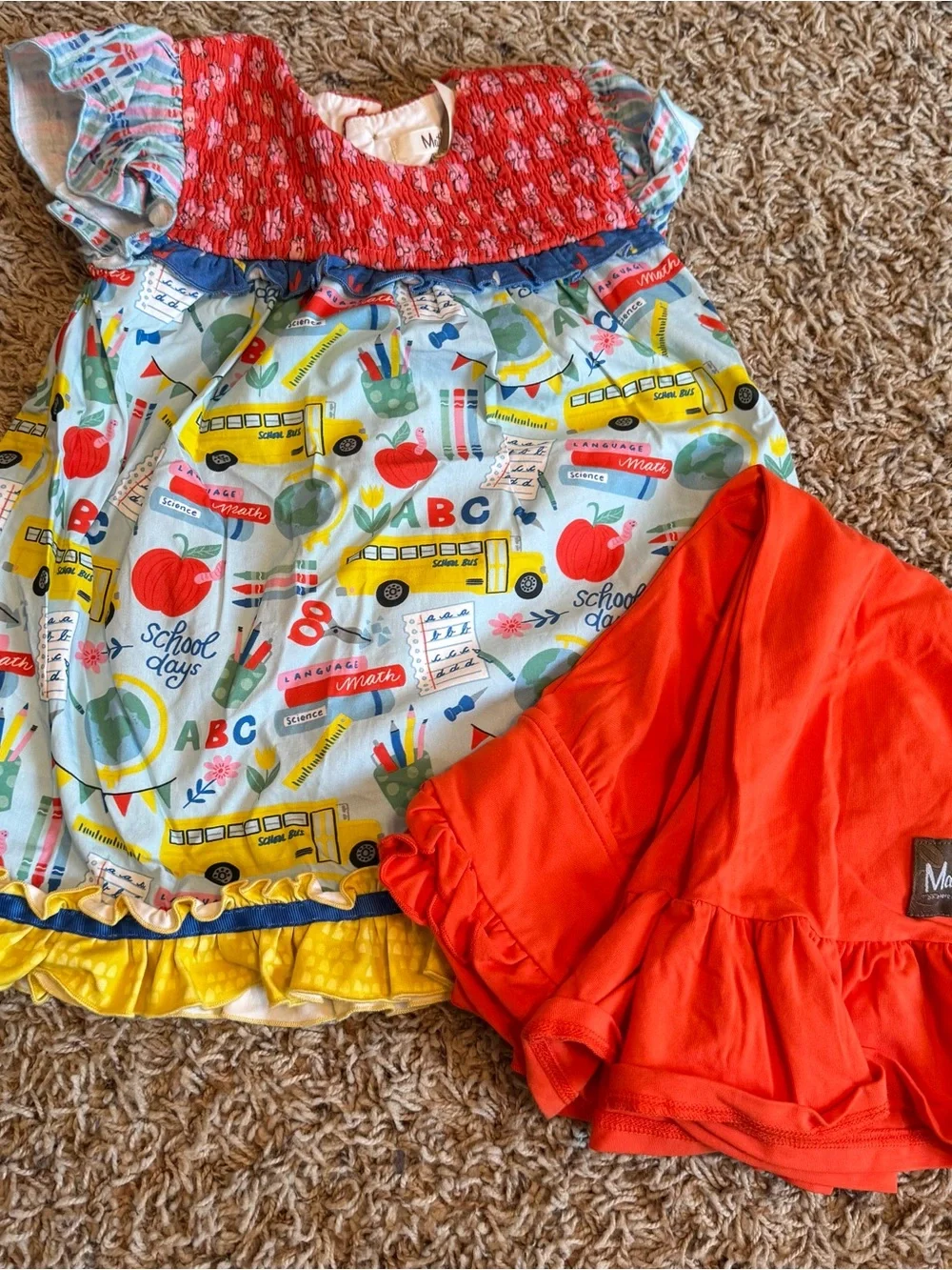 Matilda Jane School Days Smocked Top with Ruffle bottoms